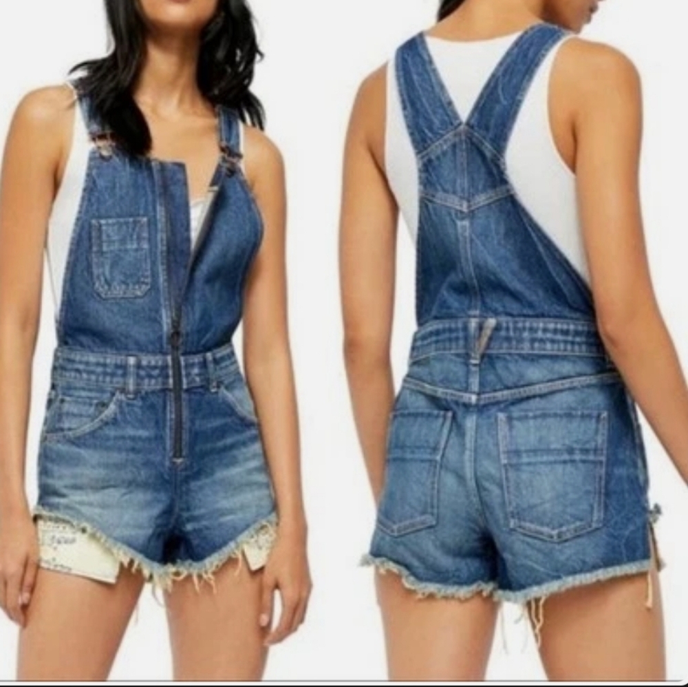 NWOT Free People Sunkissed Short Overalls In Various Sizes